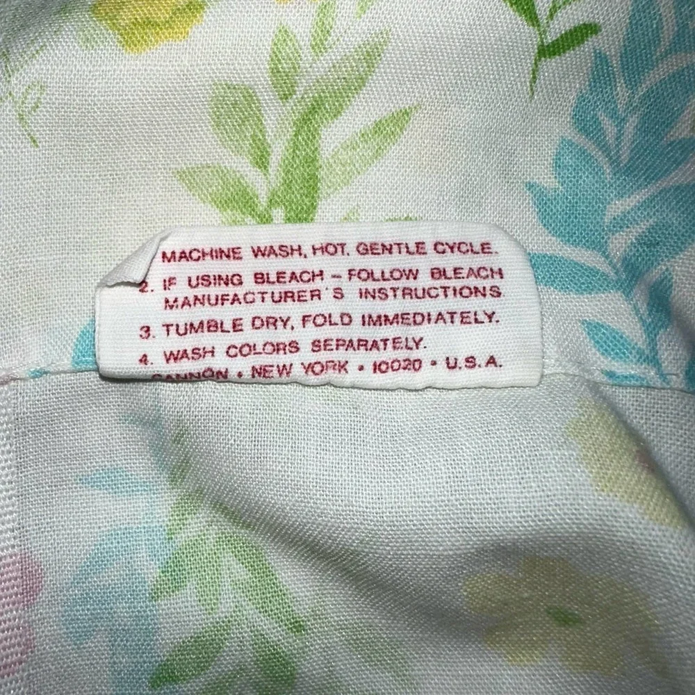 Vintage 1970s Cannon Monticello No Iron Muslin Full Flat Sheet